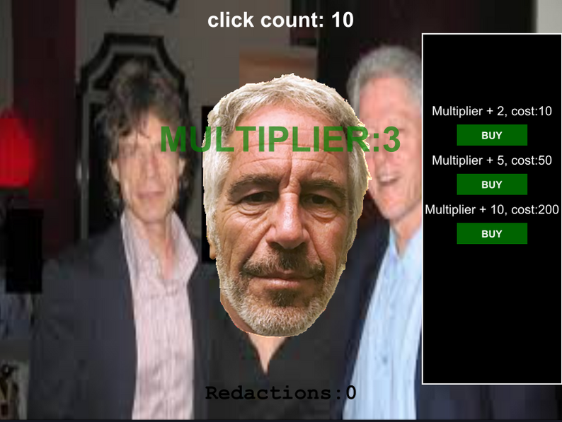 Epstein Clicker Game Screenshot